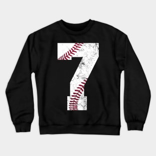 Kids 7th Birthday Shirt Baseball Boys Kids Seven 7 Seventh Gift Crewneck Sweatshirt